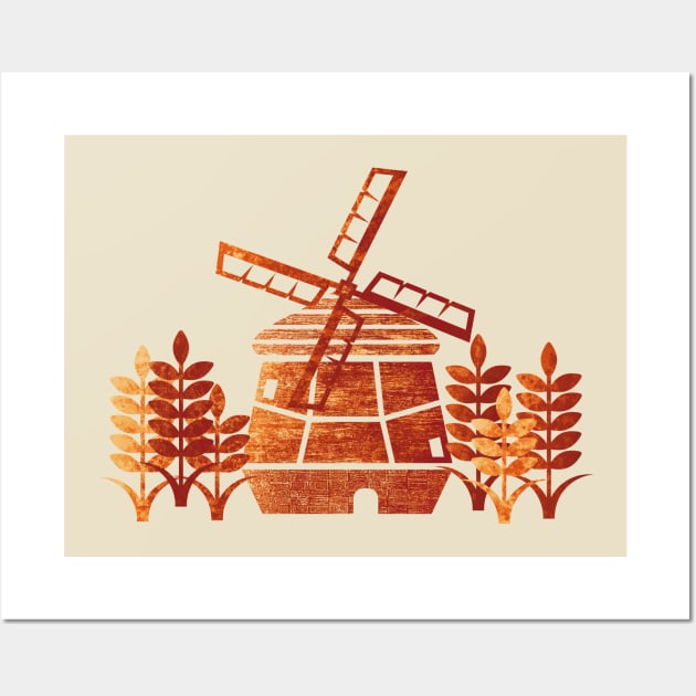 Windmill & Wheat Wall Art by CleanRain3675